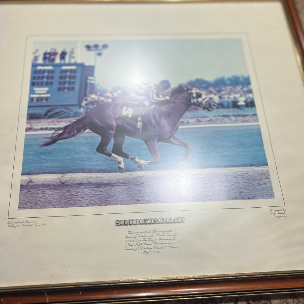 Vintage Tony Leonard Secretariat Winning The Kentucky Derby 1973